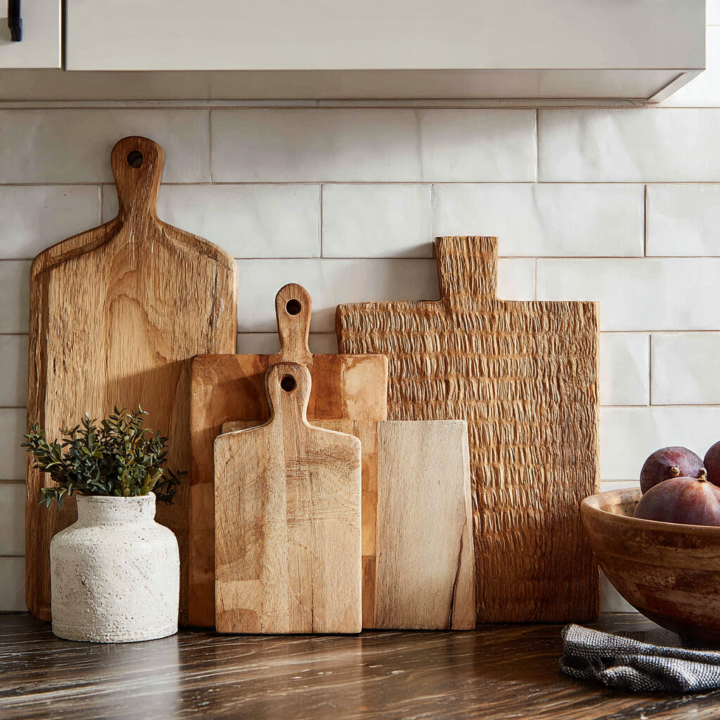 25 Earthy Kitchen Design Ideas That Bring Warmth and Natural Beauty Home 19 Wooden Cutting Boards