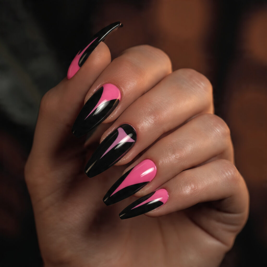 47 Stunning Pink Nails: Modern Designs You’ll Love 32 Black And Pink Nails