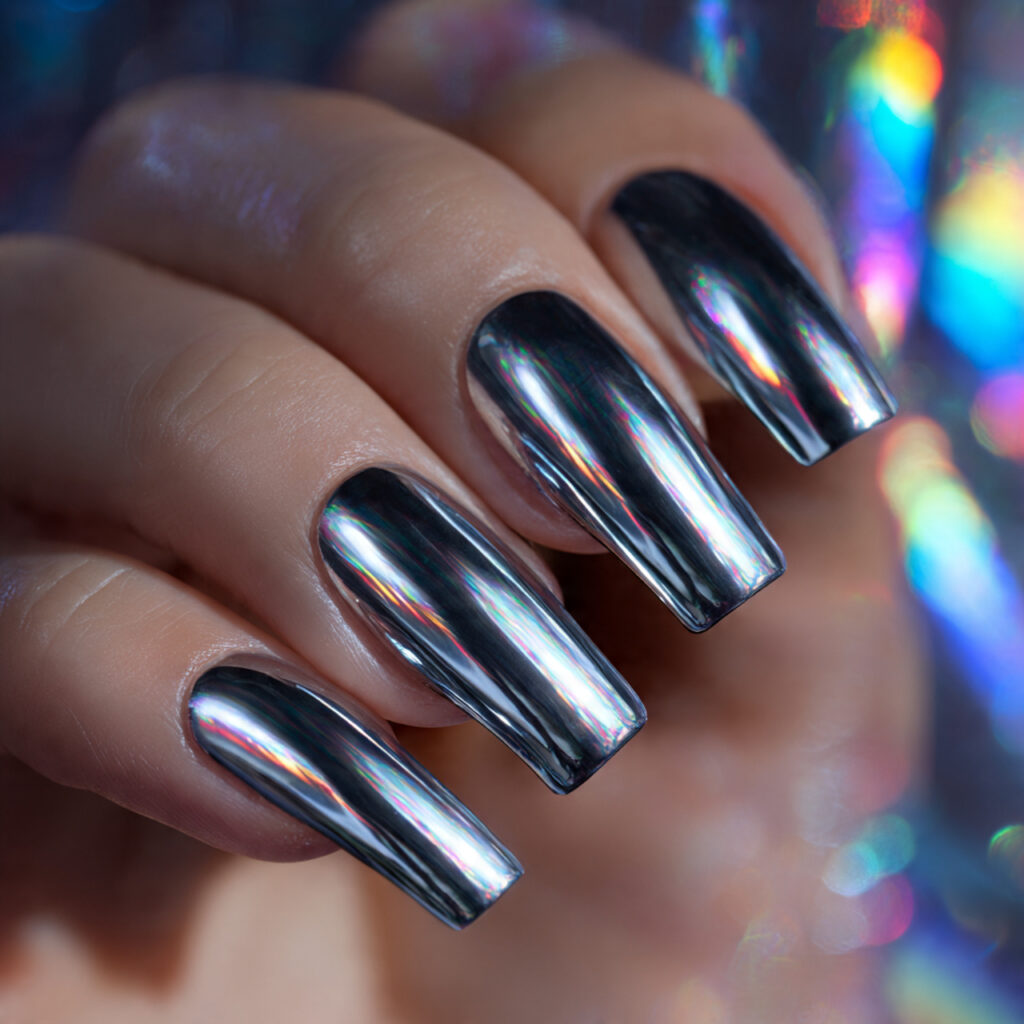 20 Coffin Nails Guide: Trendy Designs, Colors & Styles 17 Coffin Nails Chrome