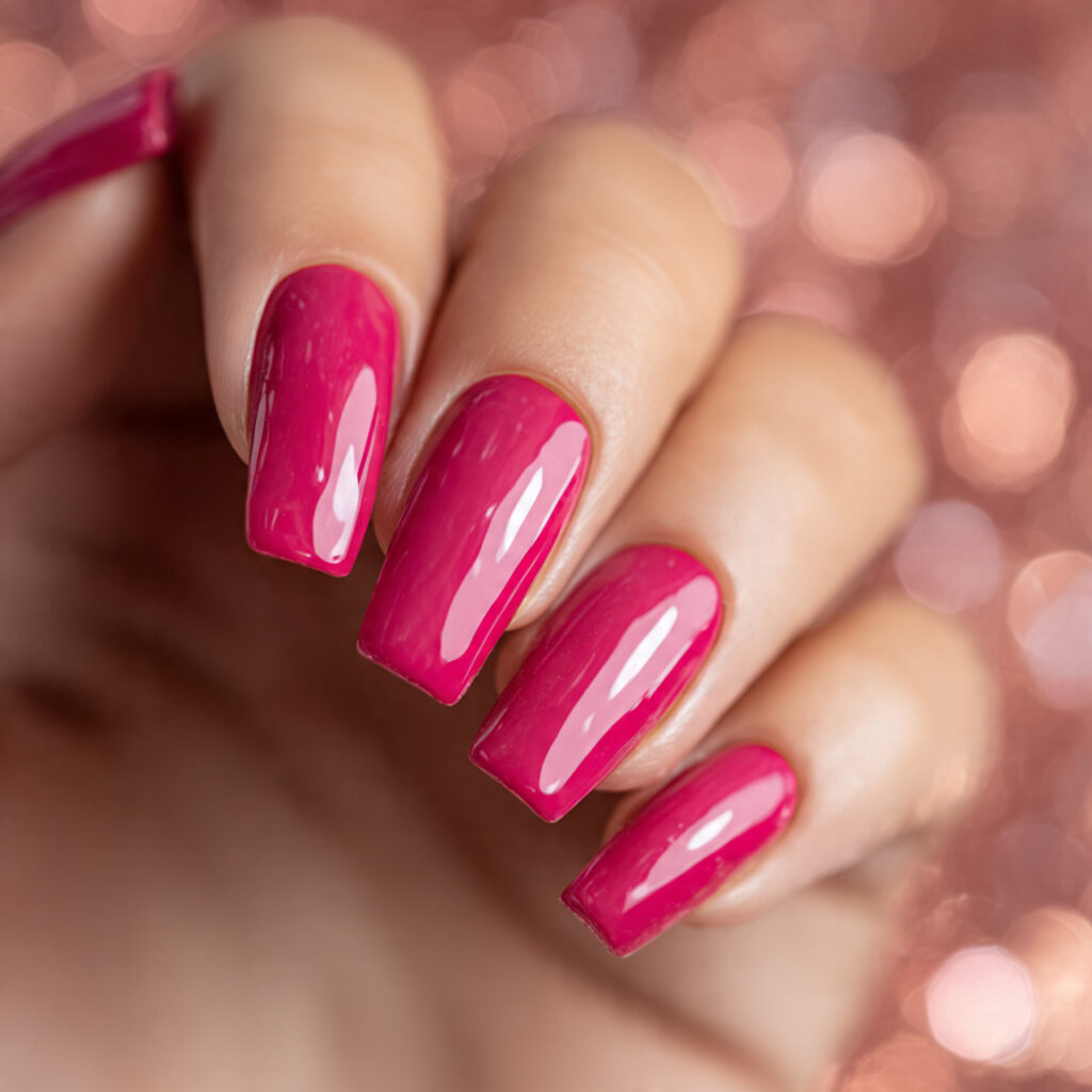 Pink Square Nails
