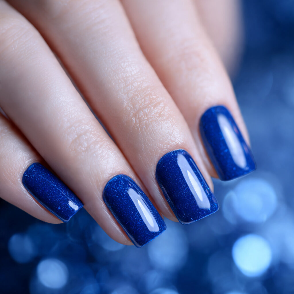 Square Nails Blue