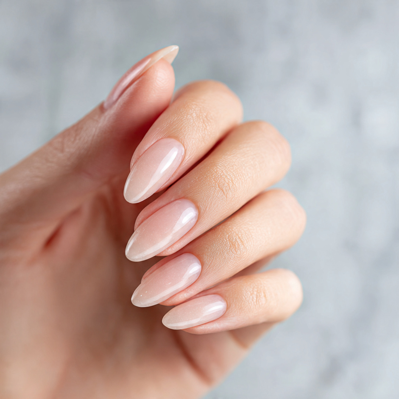 Pink Nude Almond Nails