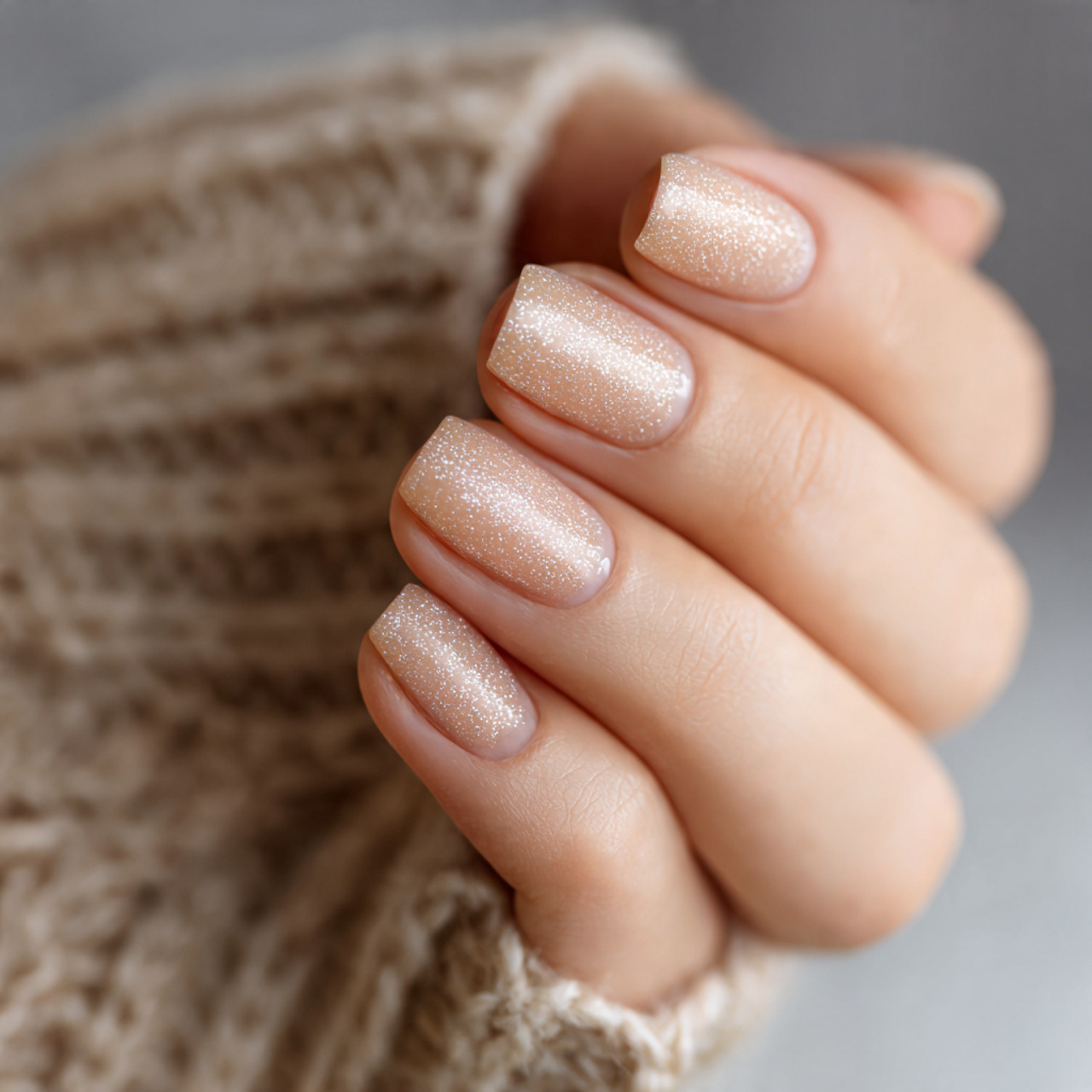 Nude Glitter Nails: 17 Stunning Styles to Sparkle in Style 16 Everyday Nude Glitter Nails