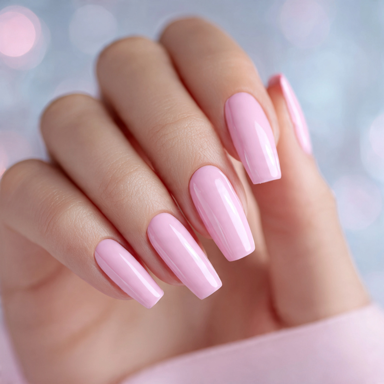 Baby Pink Coffin Nails