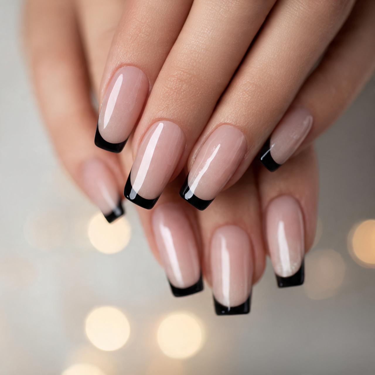 Black Coffin Nails: 18 Stunning Designs You Need to Try in 2026 16 Black Coffin Nails With French Tips
