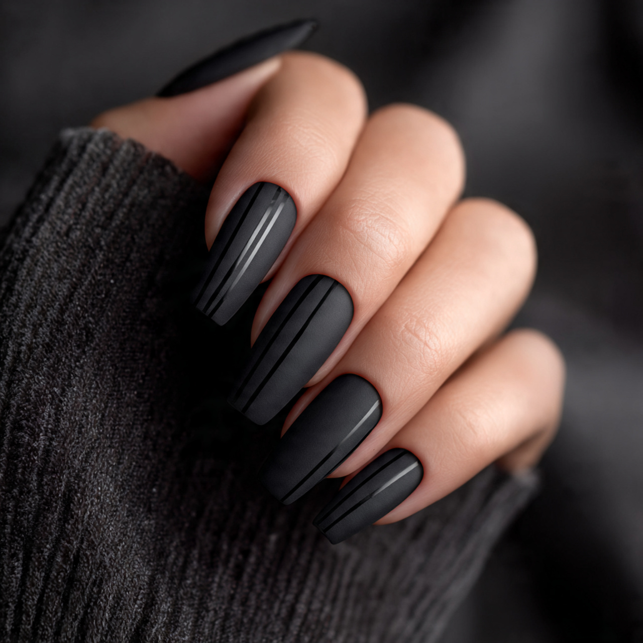 18 Gorgeous Coffin Shape Nails Ideas for a Bold Stylish Look 7 Black Coffin Shape Nails