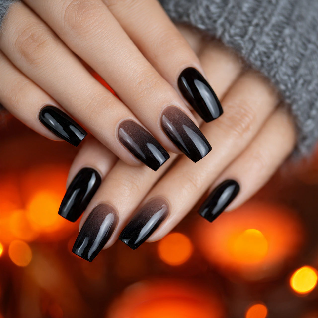 Black Coffin Nails: 18 Stunning Designs You Need to Try in 2026 12 Black Ombre Coffin Nails