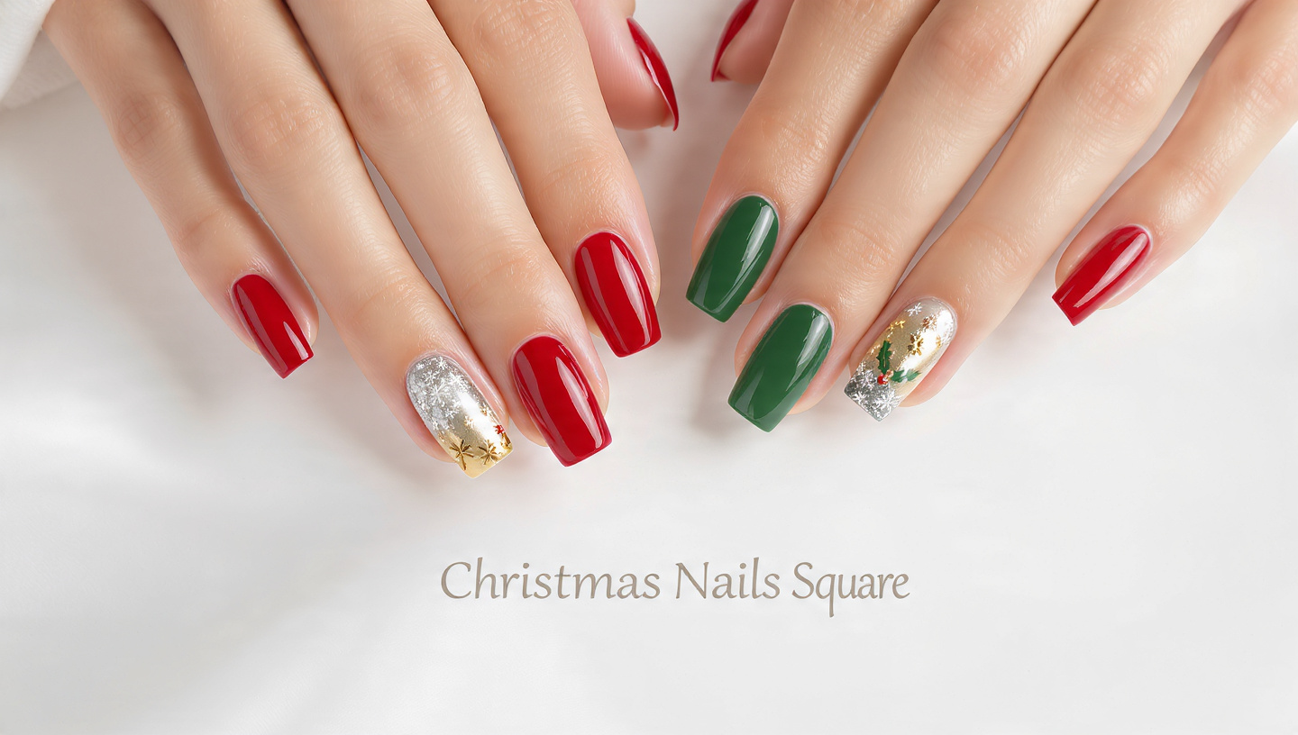 Christmas Nails Square: 17 Stunning Festive Design Ideas