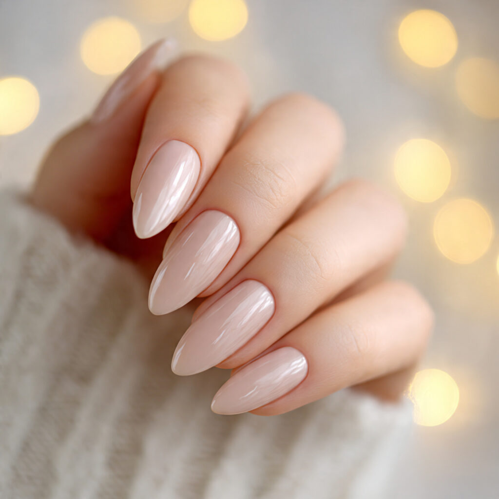 Classic Nude Almond Nails Designs