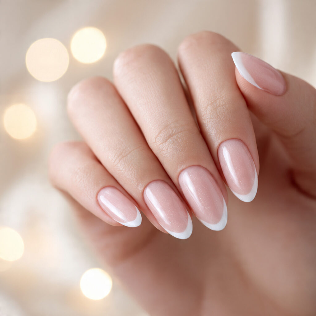 French Tip Almond Shape Nails
