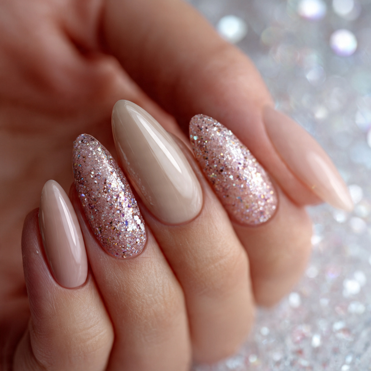 Oval Nails Designs: 17 Chic Styles You’ll Want ASAP 9 Glitter Oval Nails Designs