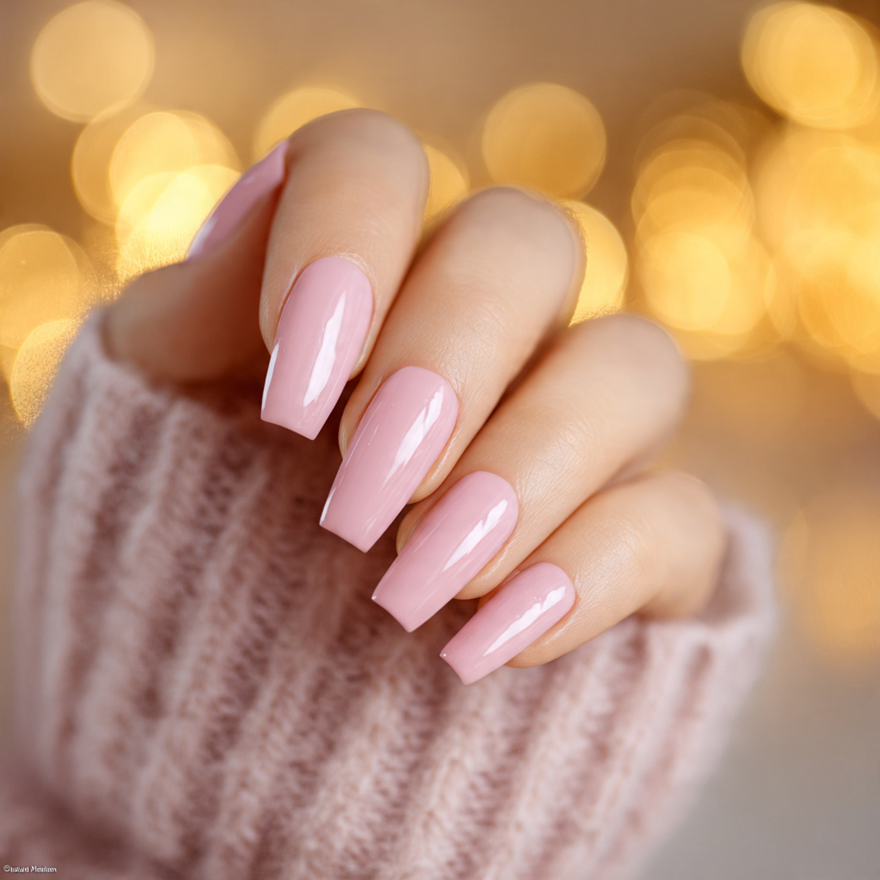 Light Pink Coffin Nails