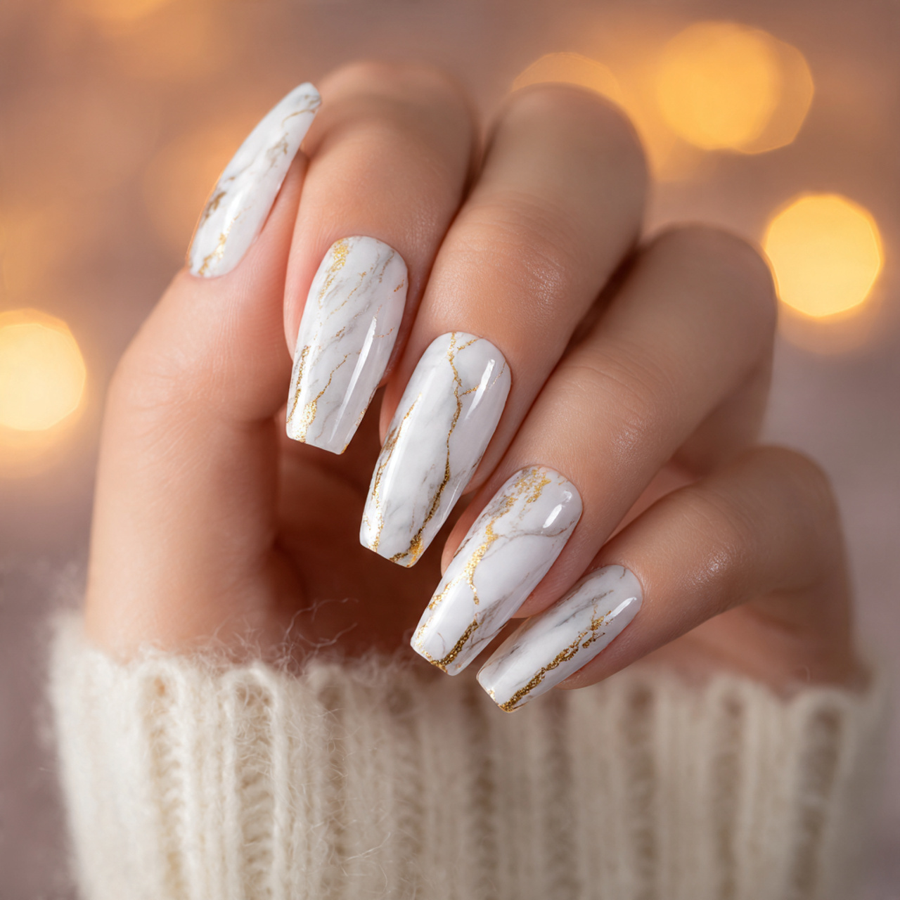Long Coffin Nails: 18 Stunning Designs, Trends & Style Ideas 13 Long Coffin Marble Nails