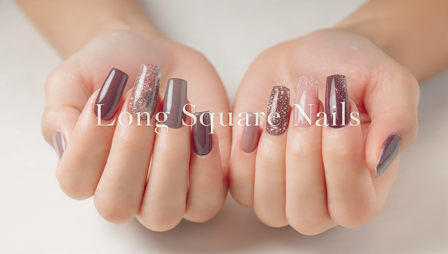 Long Square Nails:  17 Trendy Designs, Colors & Nail Art Ideas