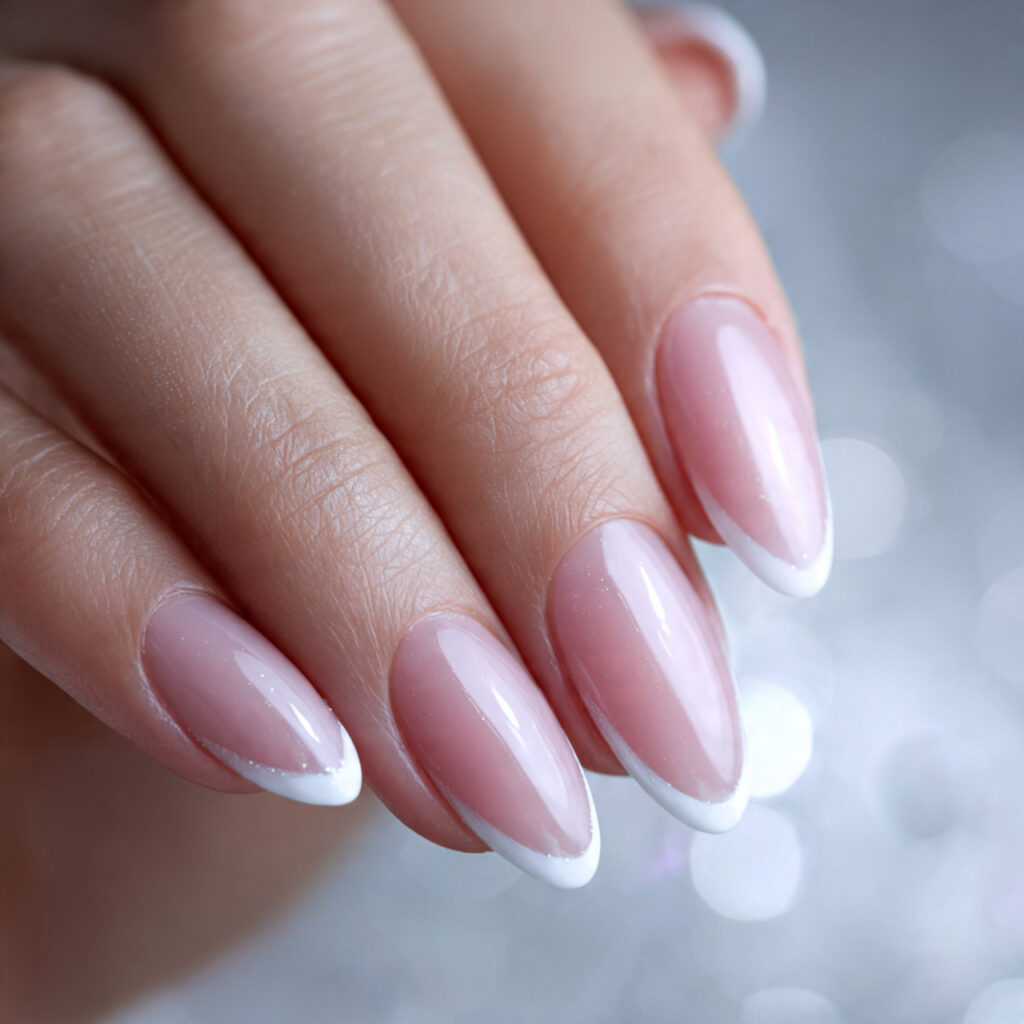 Matte Almond French Nails
