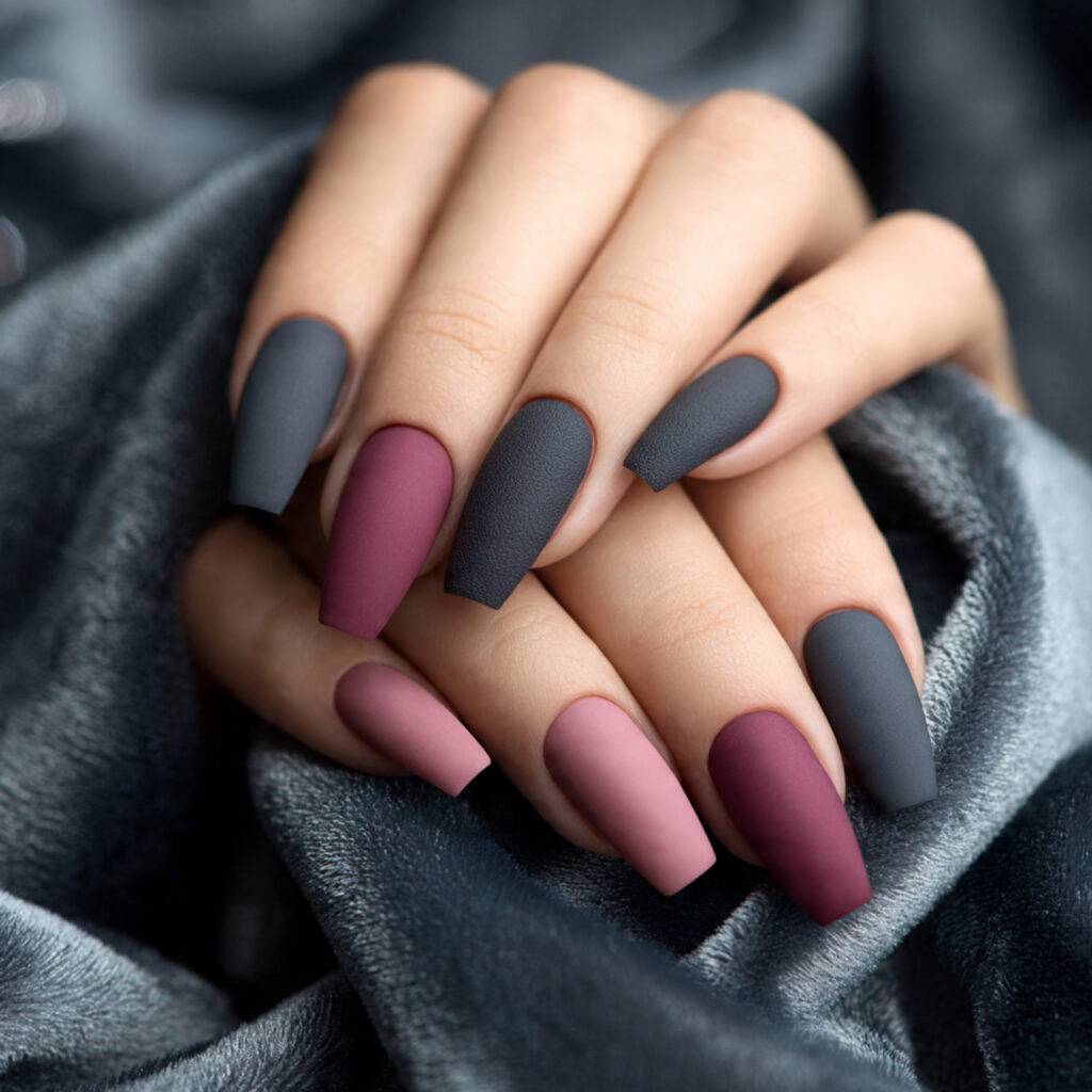 Matte Short Coffin Nails