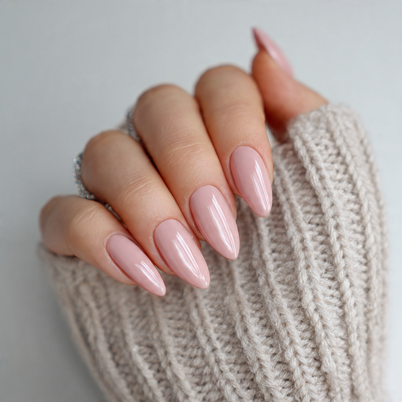 Nude Pink Almond Nails
