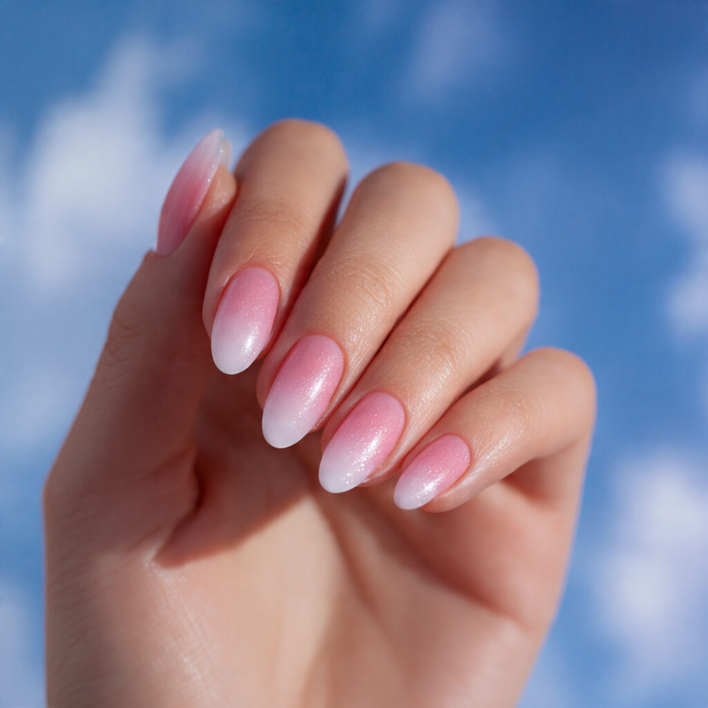 Ombre Almond French Nails