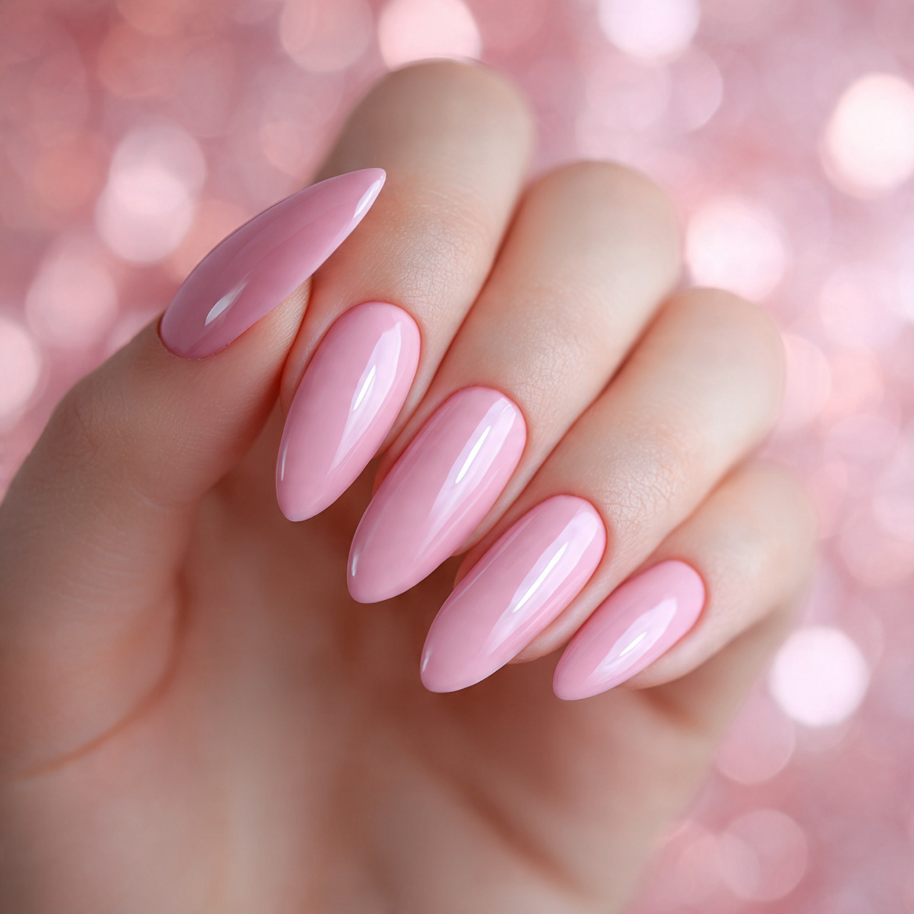 Pink Almond Acrylic Nails