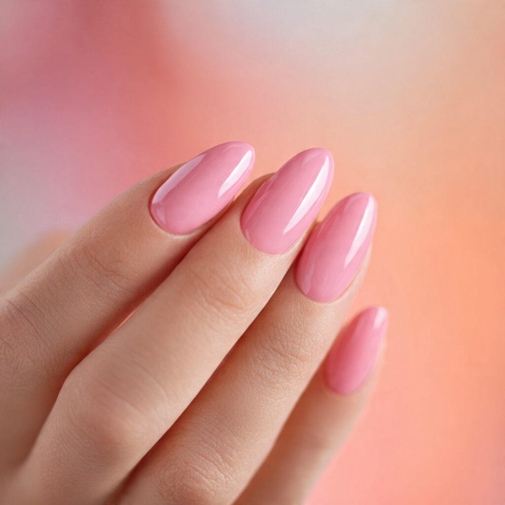 Pink Oval Nails