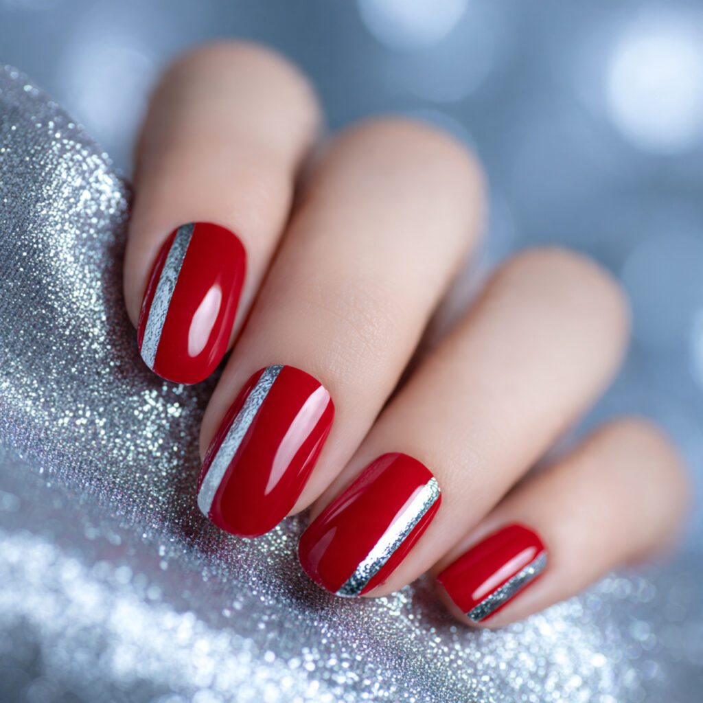 Red Nails Inspiration: 25 Stunning Designs to Copy Now 17 Red And Silver Nails