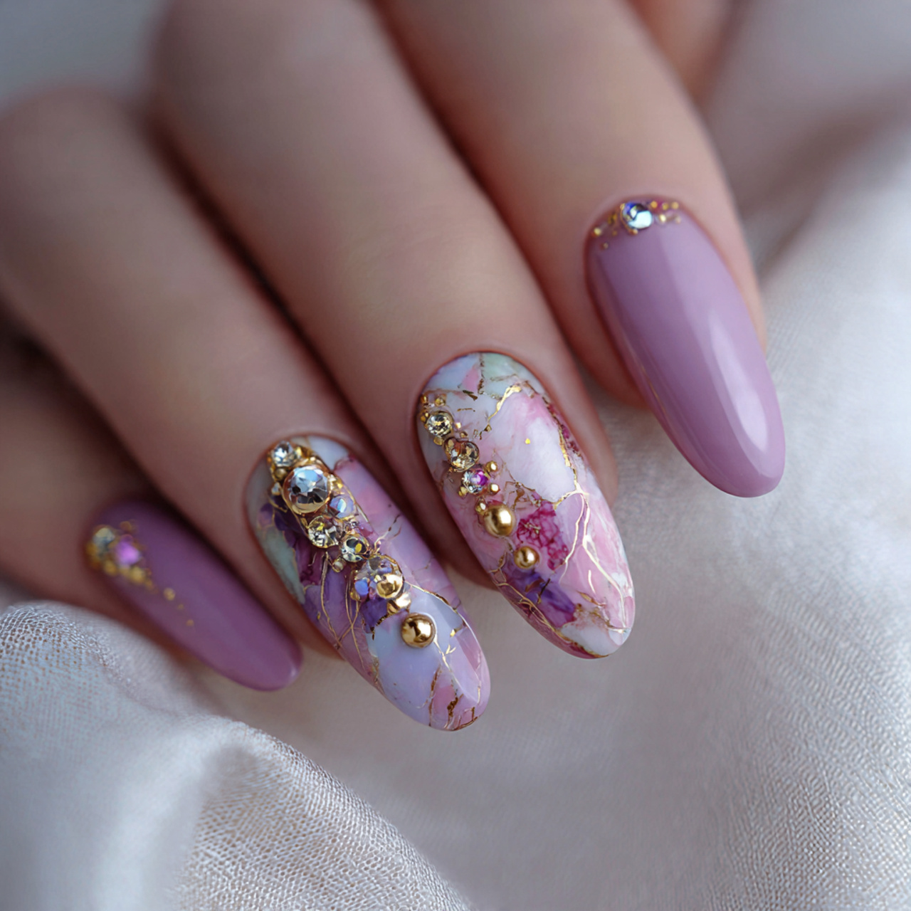 Oval Nails Designs: 17 Chic Styles You’ll Want ASAP 10 Rhinestones Oval Nails Designs