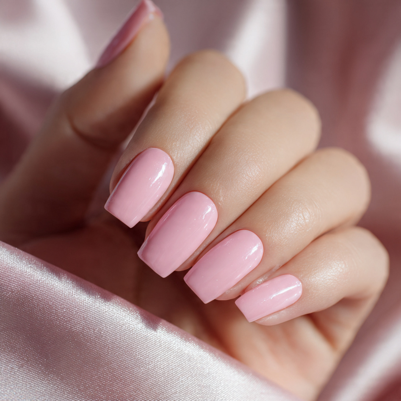 Short Pink Coffin Nails