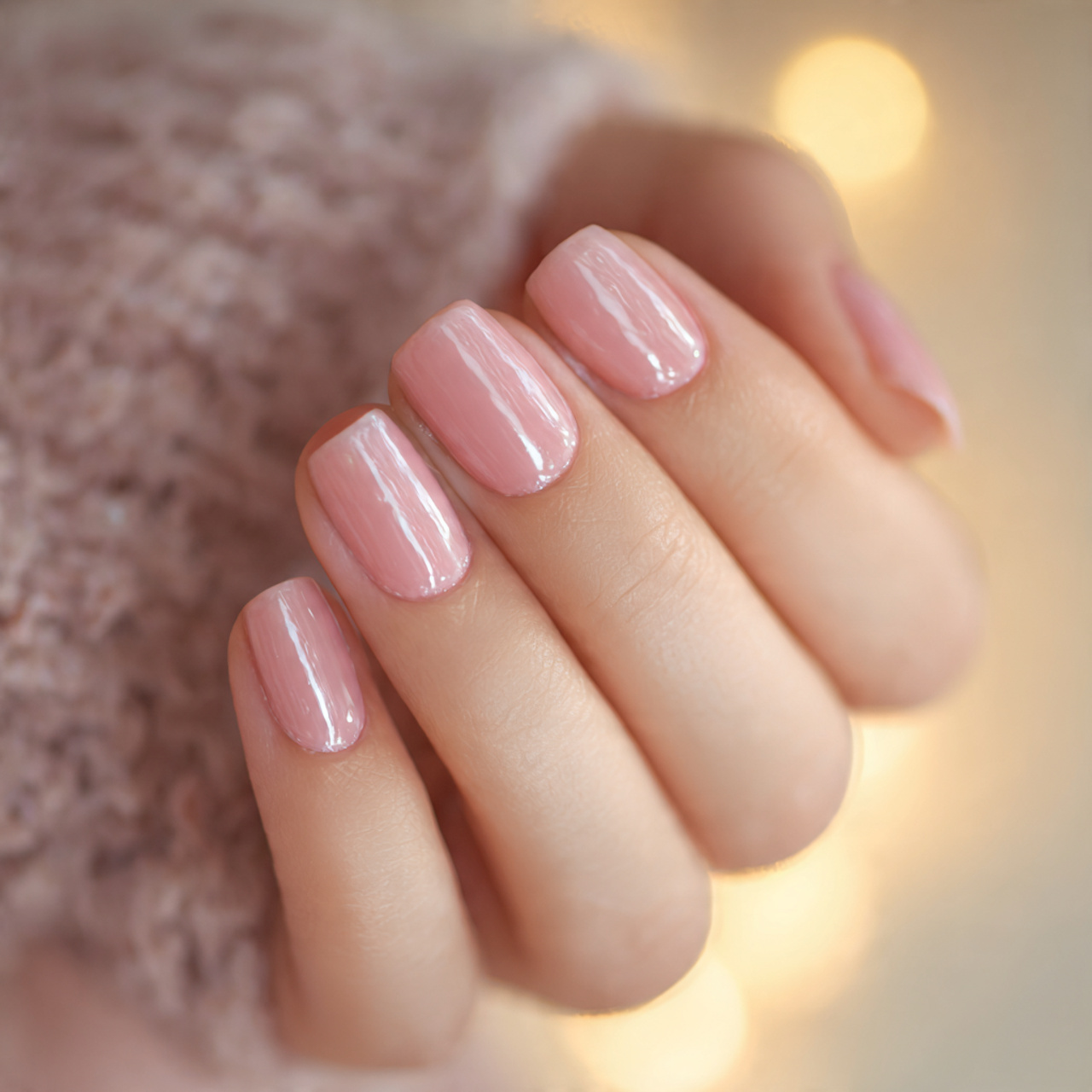 Short Pink Nude Nails