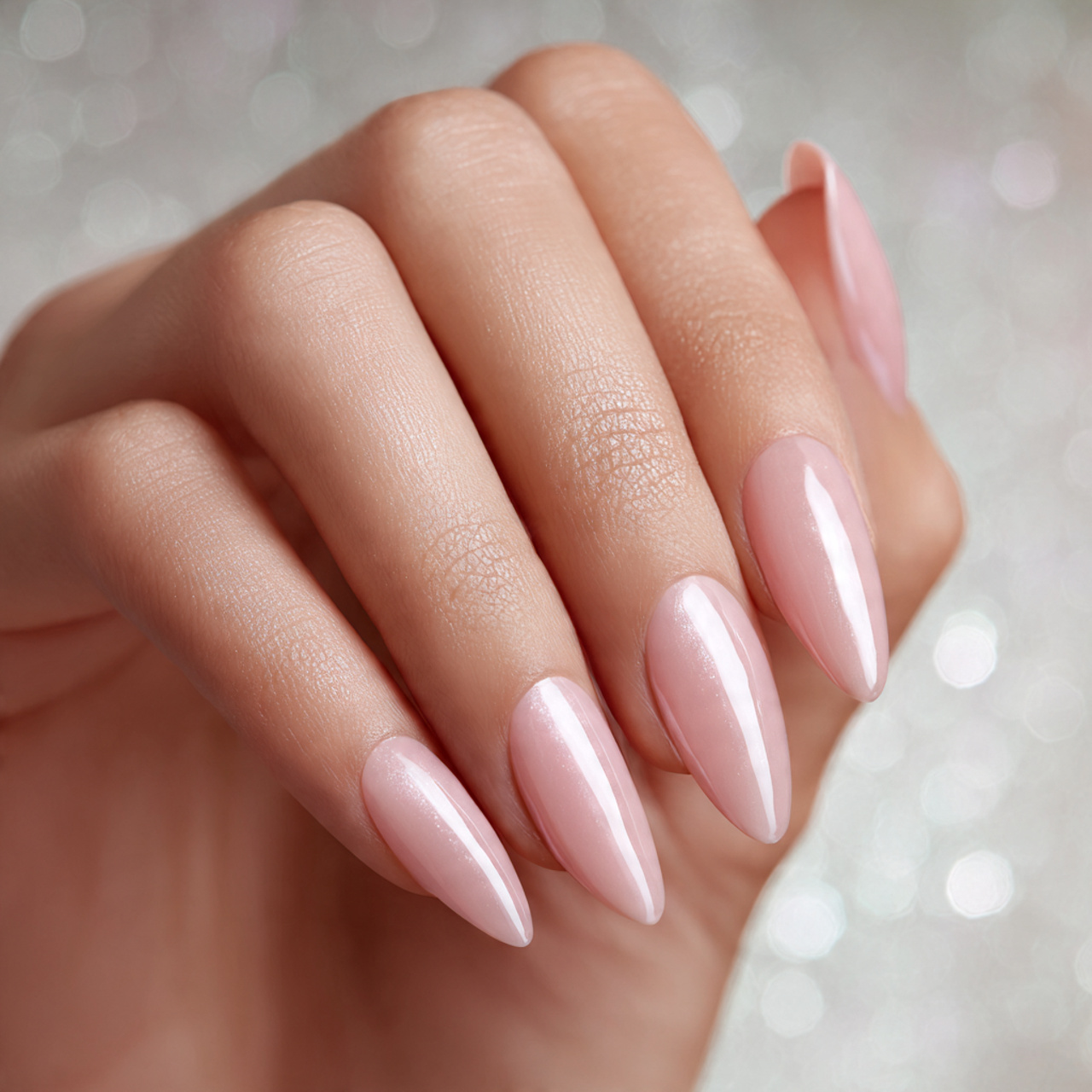 White Almond Acrylic Nails