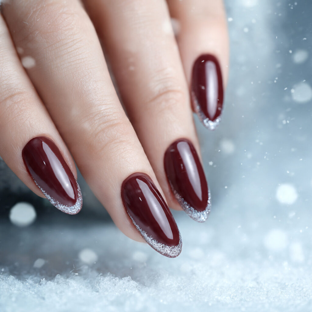 Almond French Nails for Winter