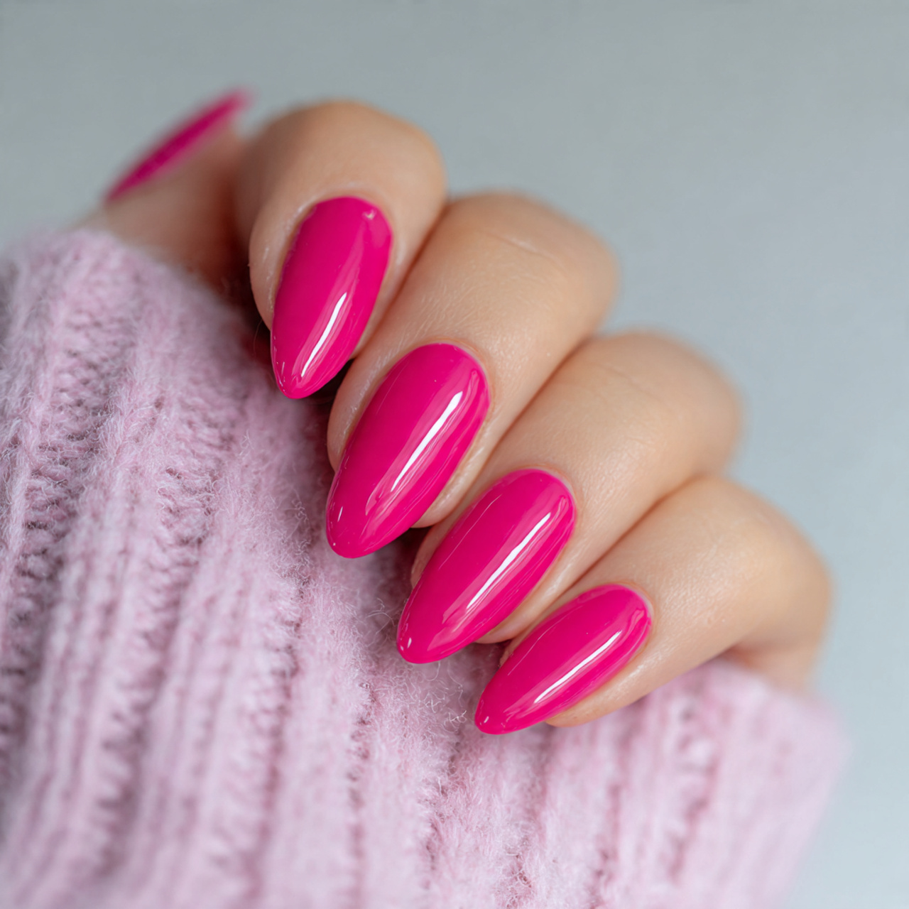 Acrylic Hot Pink Nails