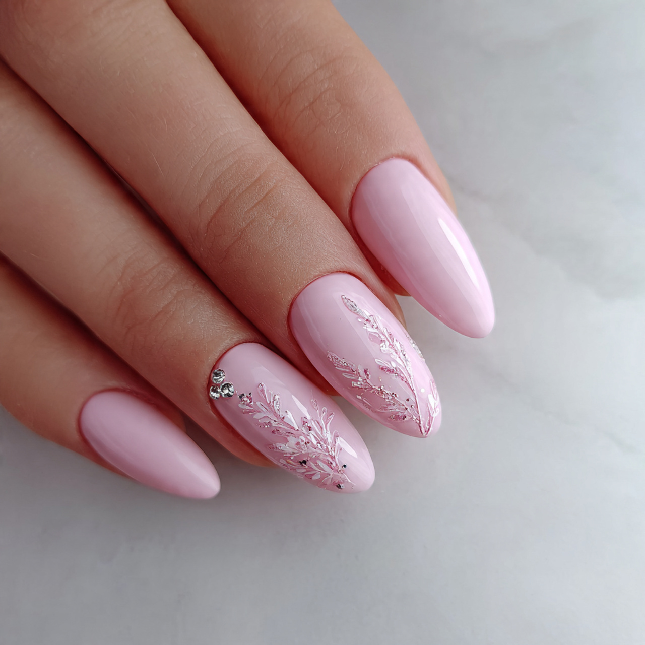 Baby Pink Nails for Weddings