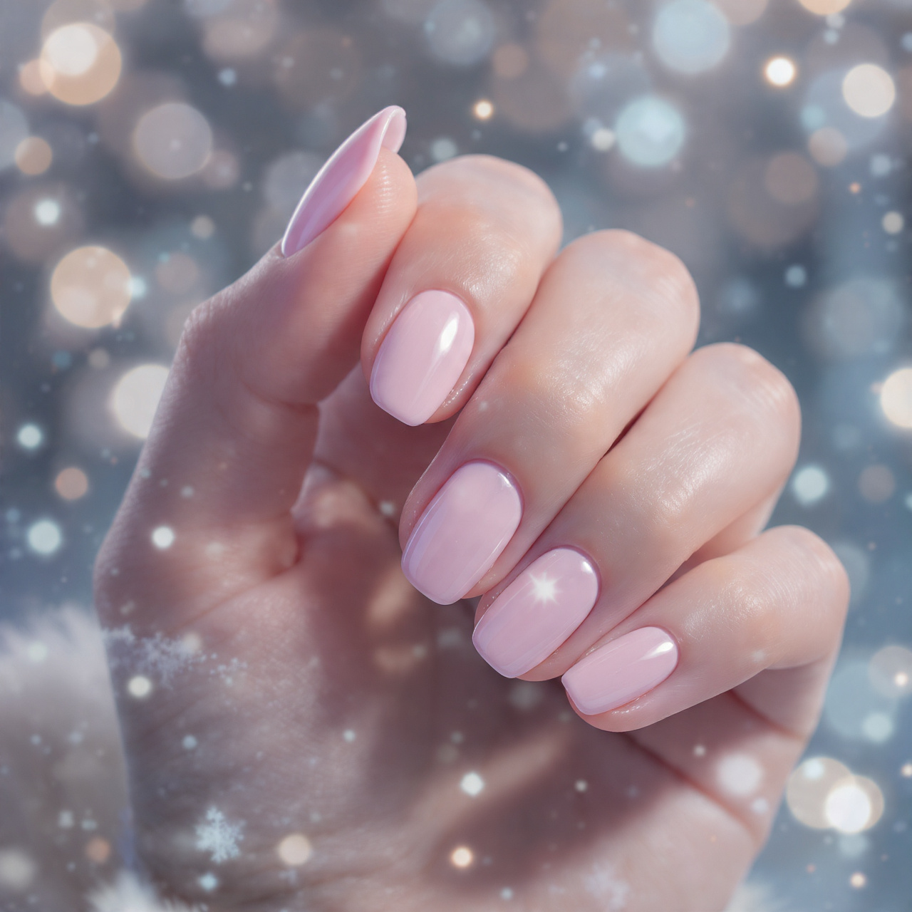 Baby Pink Nails for Winter