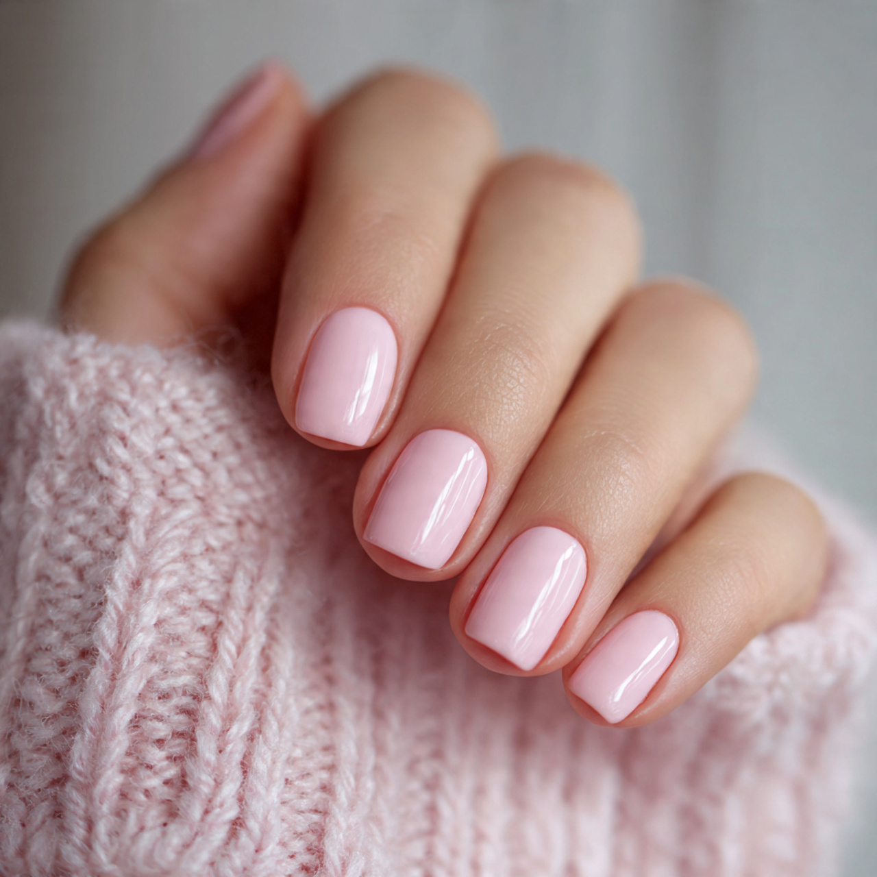 Baby Pink Short Nails