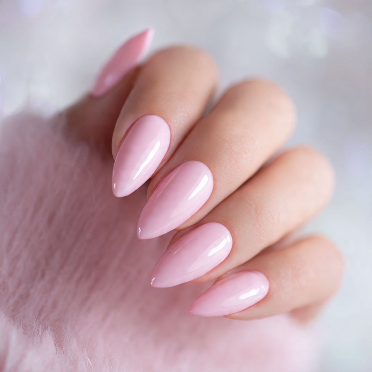 Baby Pink Stiletto Nails