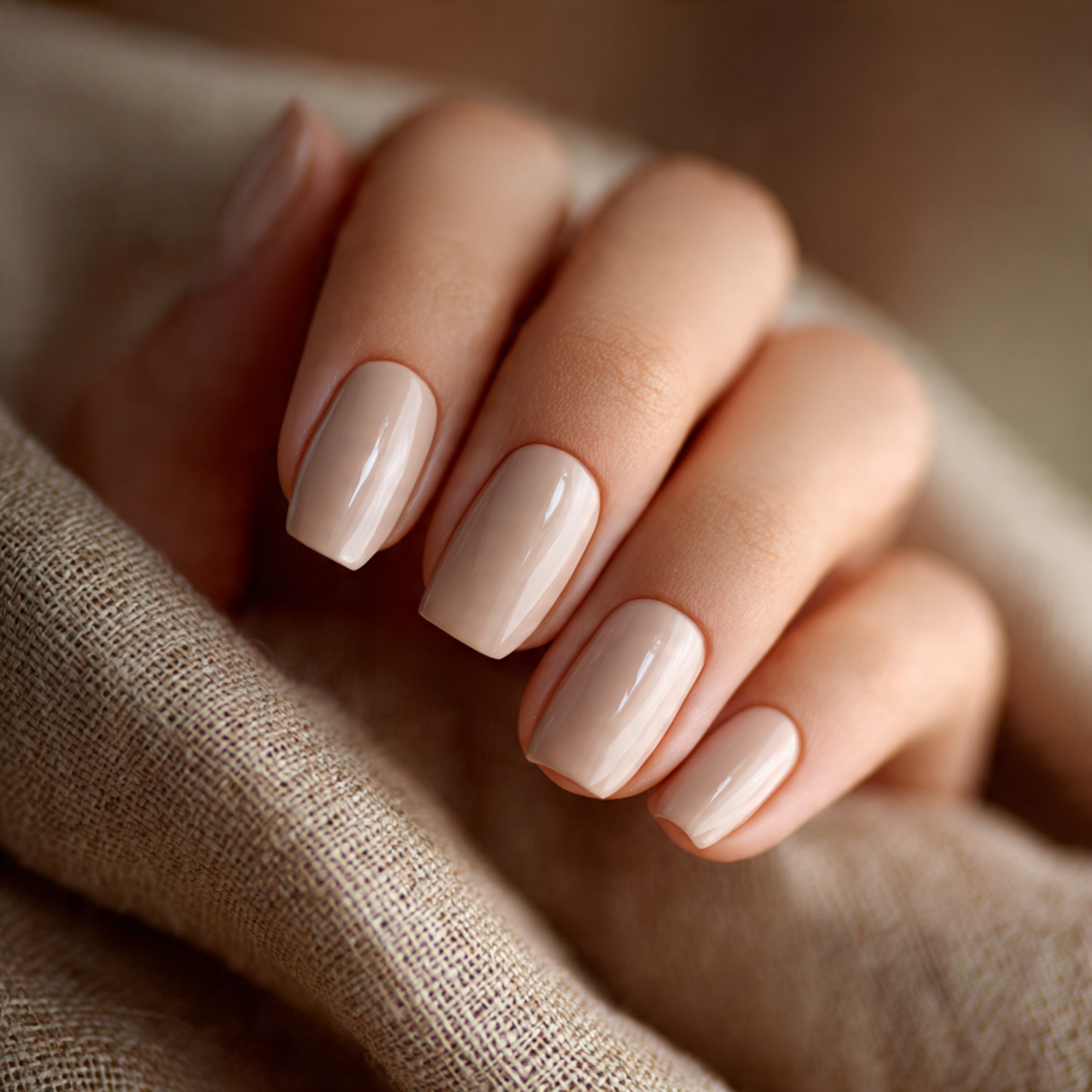 Beige Nude Acrylic Nails