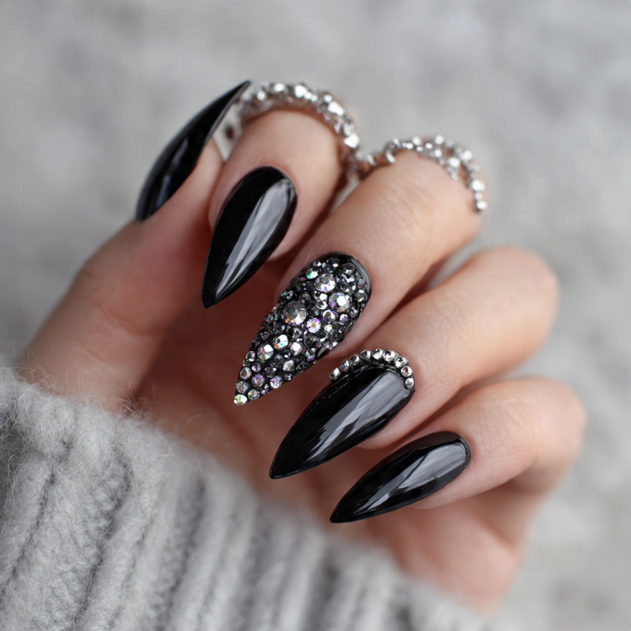 Black Stiletto Nails Bold Style