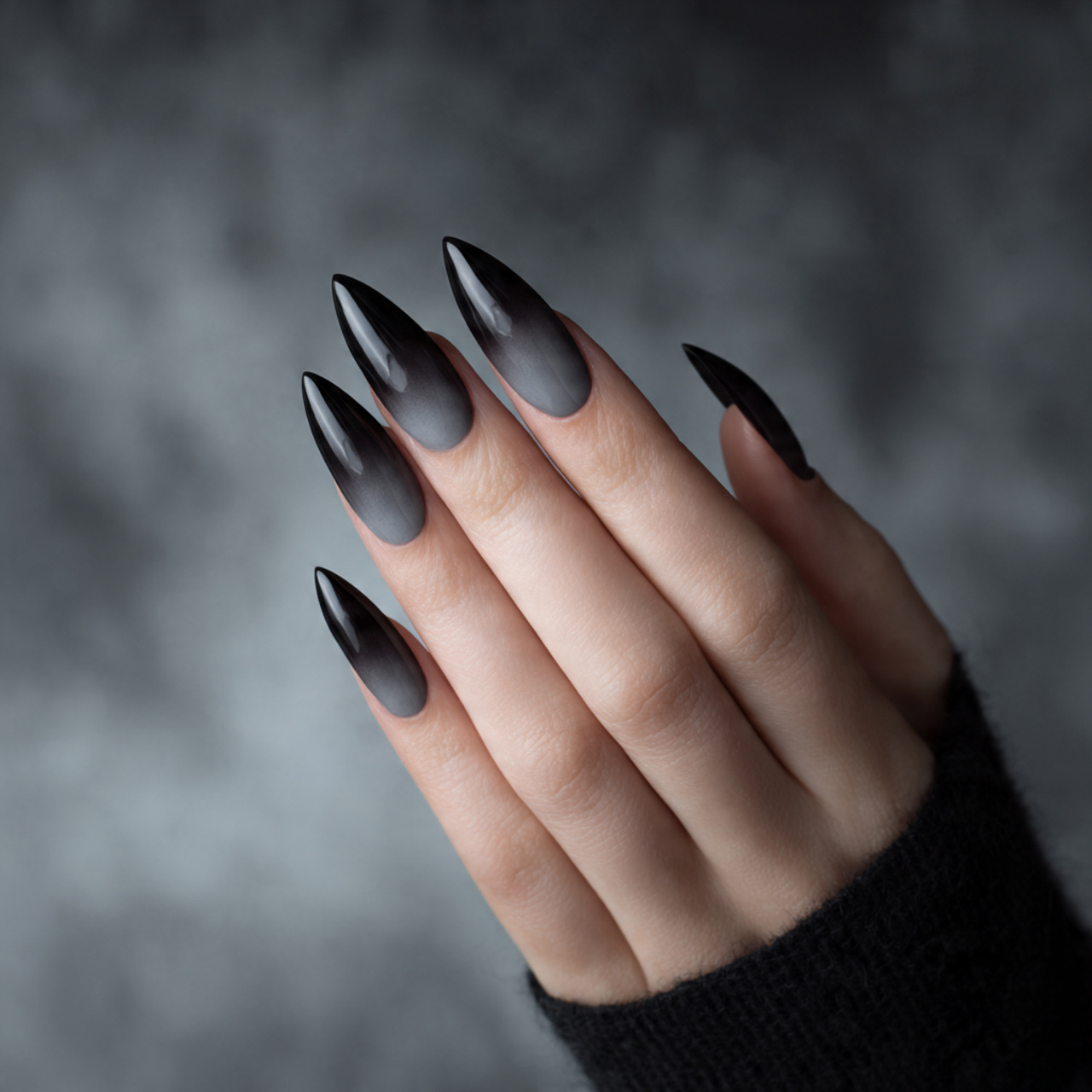 Black Stiletto Nails Ombre