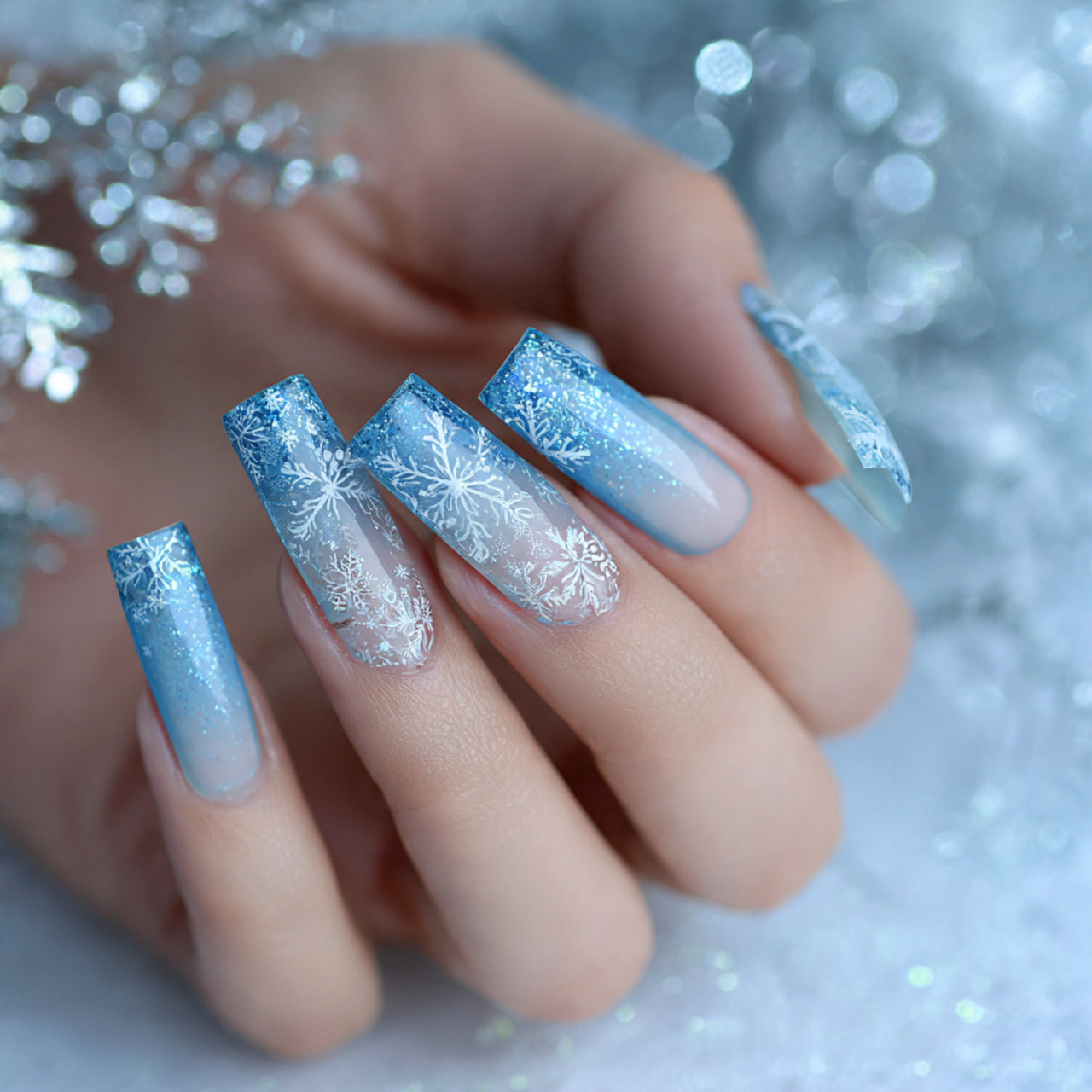 Christmas Square Acrylic Nails