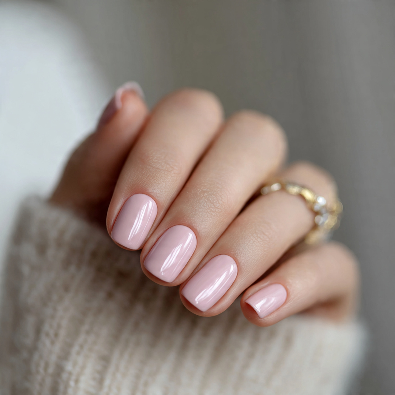 Light Pink Short Nails