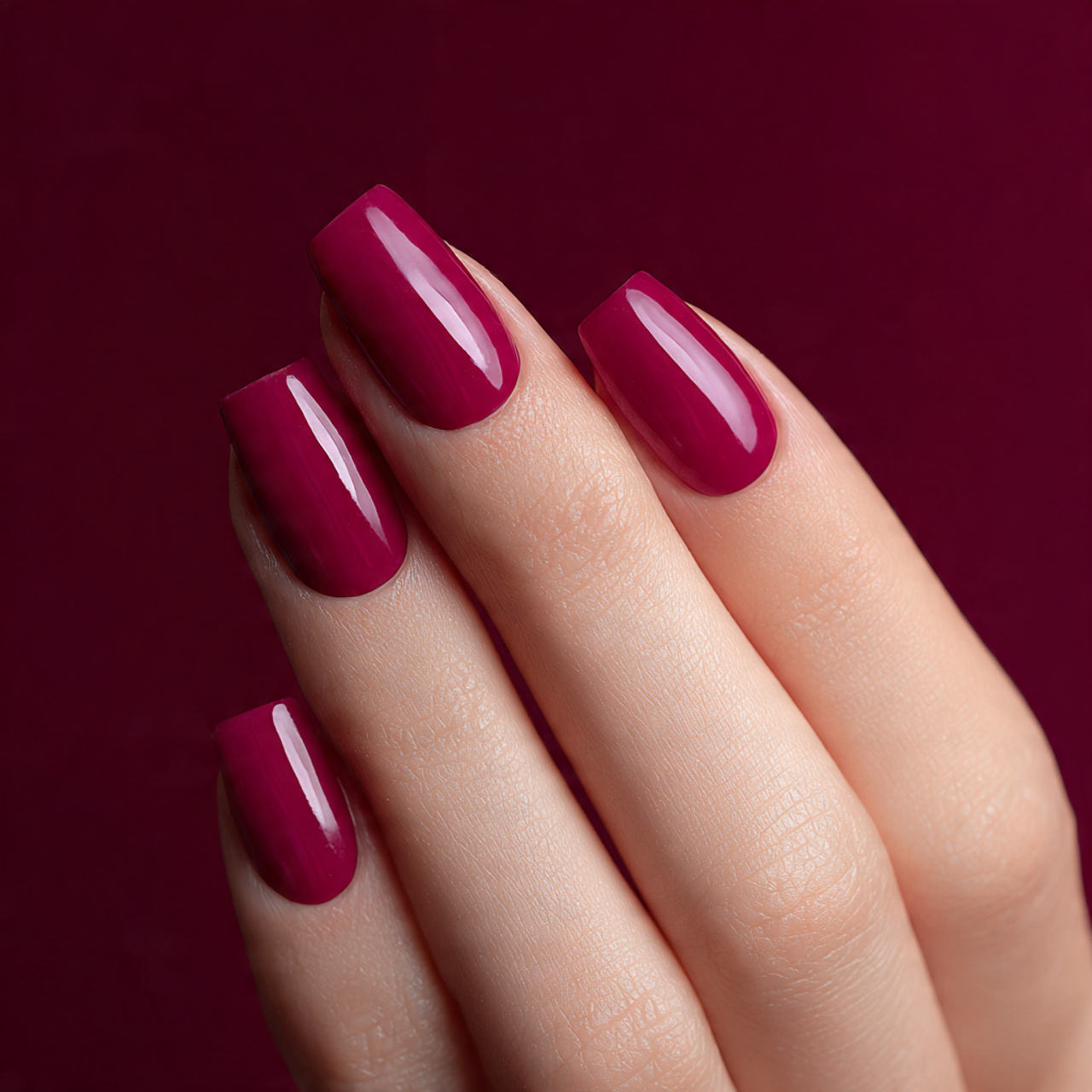 Pink Square Nails: 15 Stunning Ideas You Need to Try Now 11 Dark Pink Square Nails