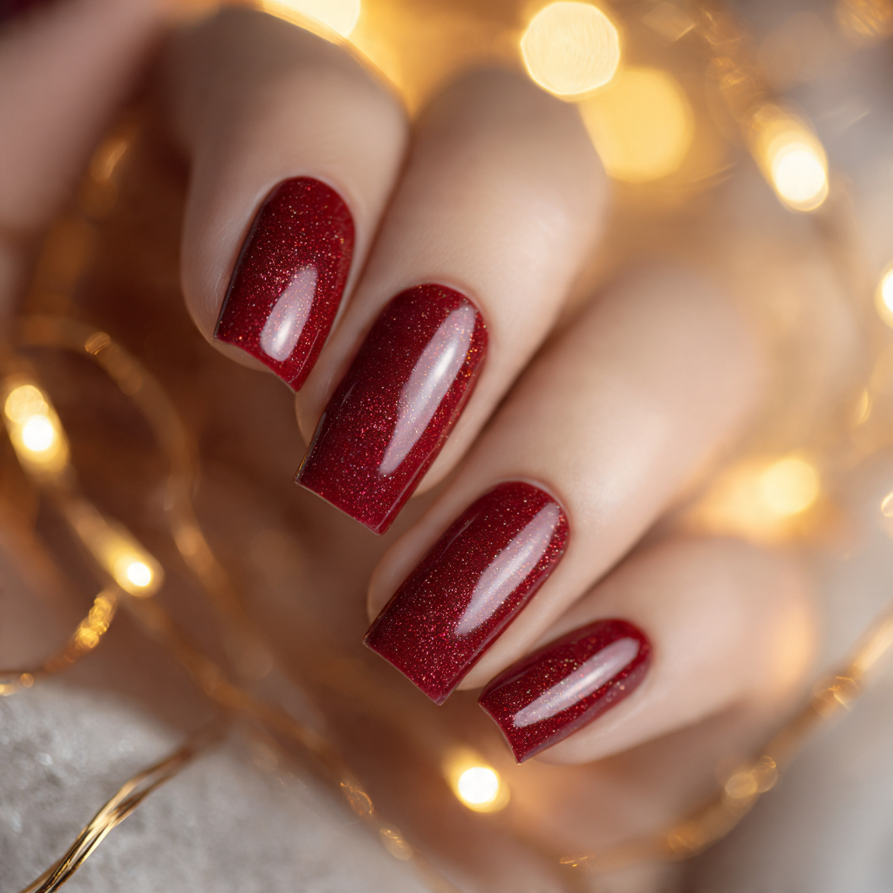 Elegant Christmas Nails Square