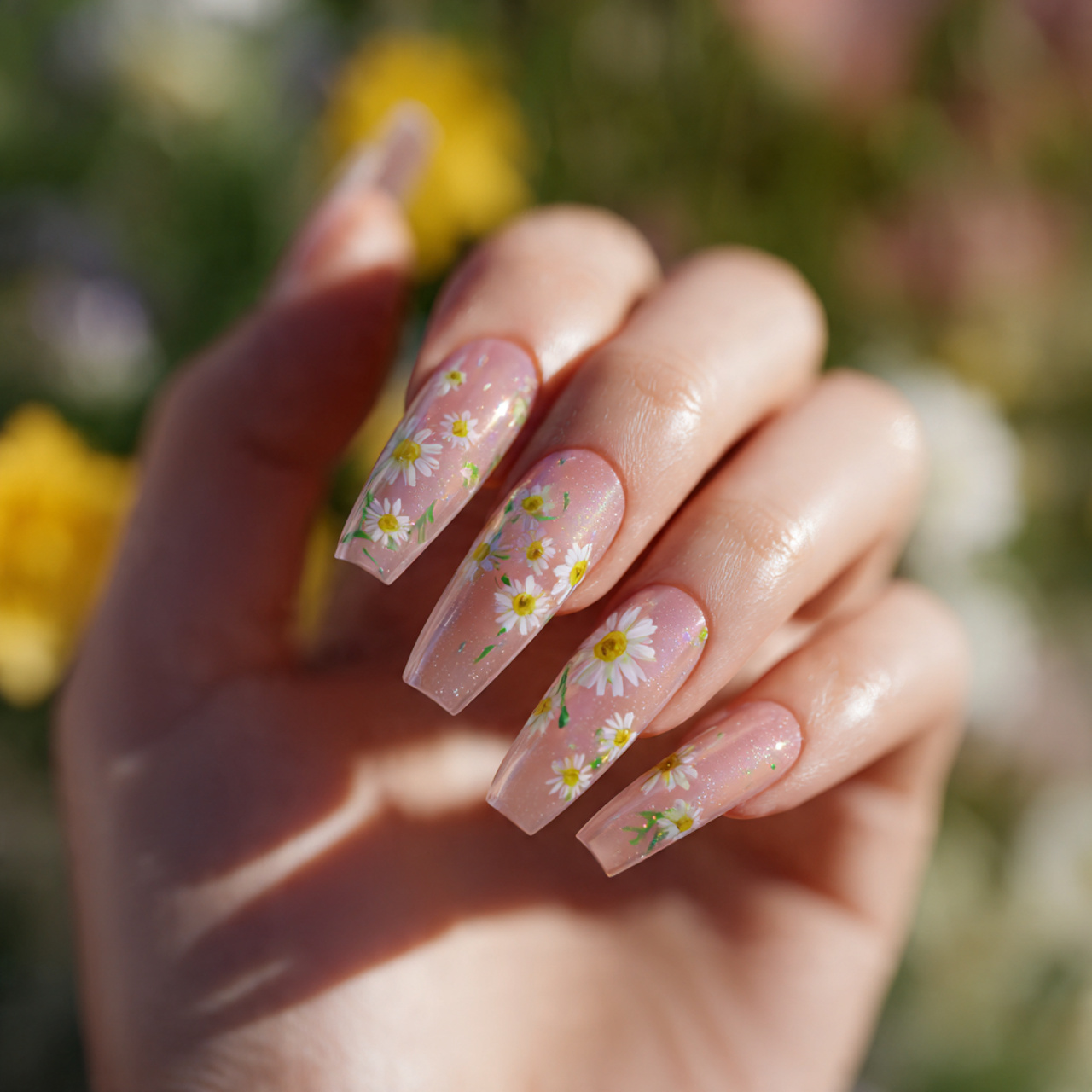 Cute Coffin Nails: 18 Trendy Designs Everyone Loves Right Now 16 Floral Cute Coffin Nails