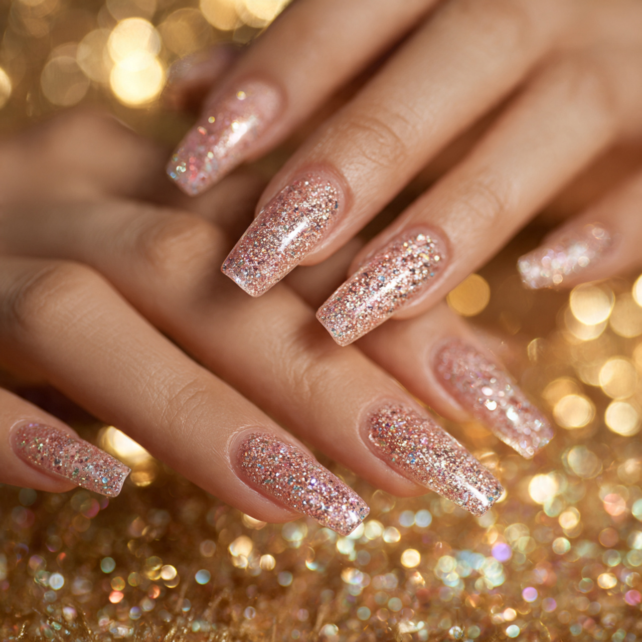 Cute Coffin Nails: 18 Trendy Designs Everyone Loves Right Now 7 Glitter Cute Coffin Nails