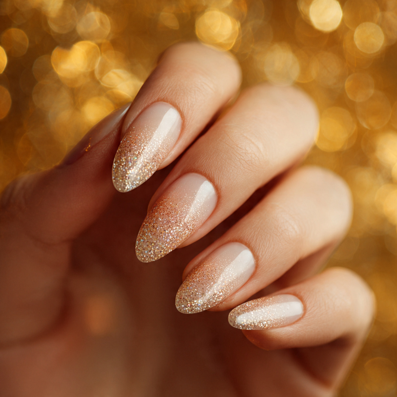 Glitter Nude Acrylic Nails