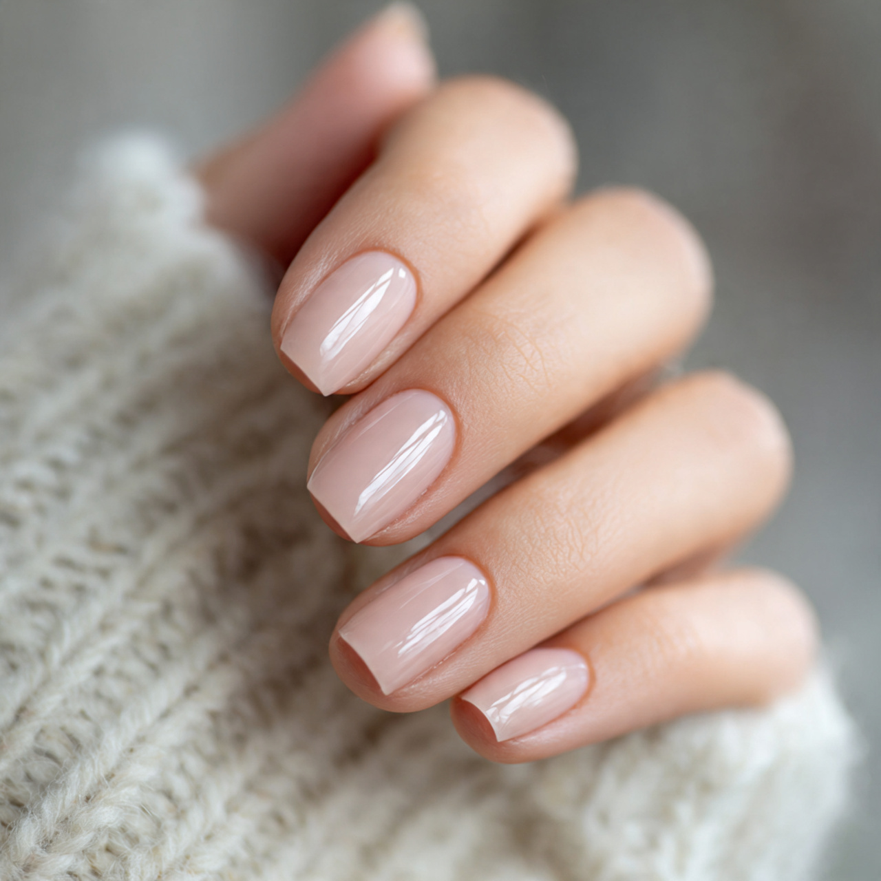 Glossy Nude Nail Art Ideas
