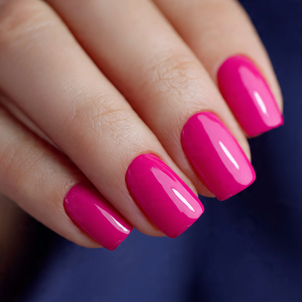 Hot Pink Square Nails