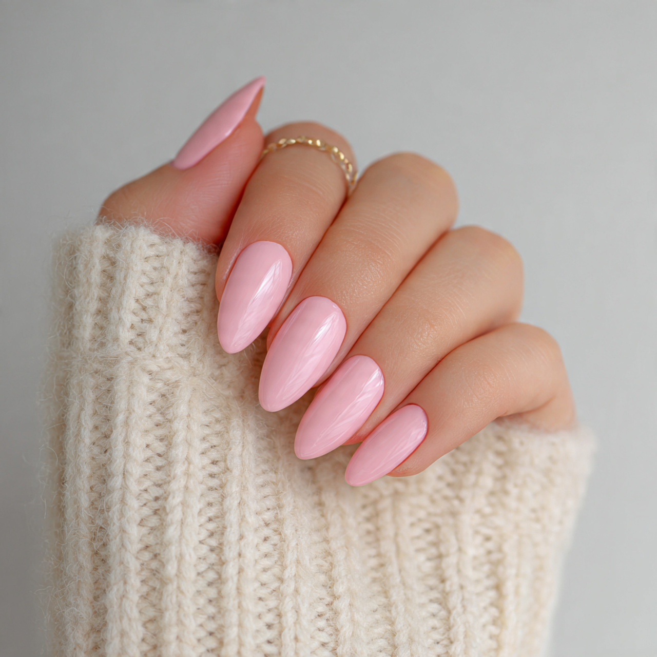 Light Pink Almond Nails