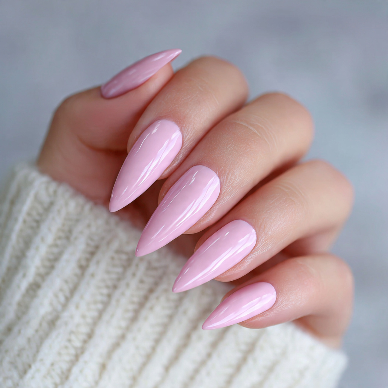 Pink Stiletto Nails: 15 Bold & Chic Designs You’ll Love 2 Light Pink Stiletto Nails