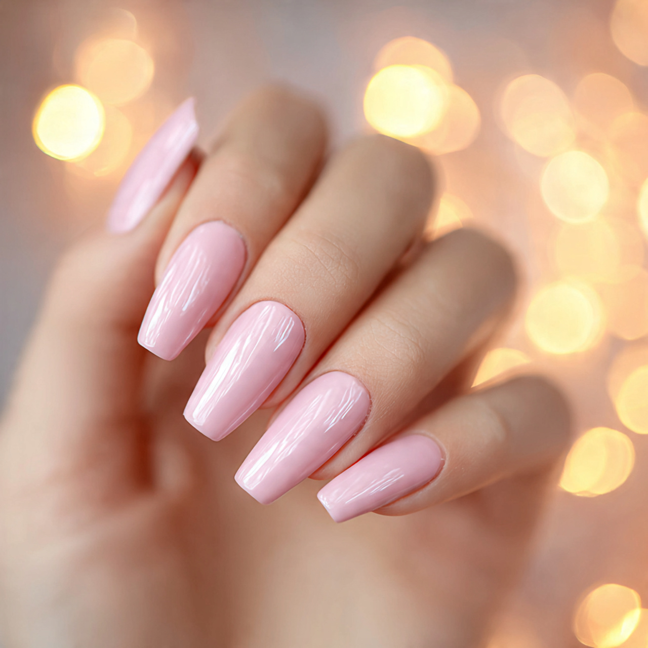 Long Light Pink Nails